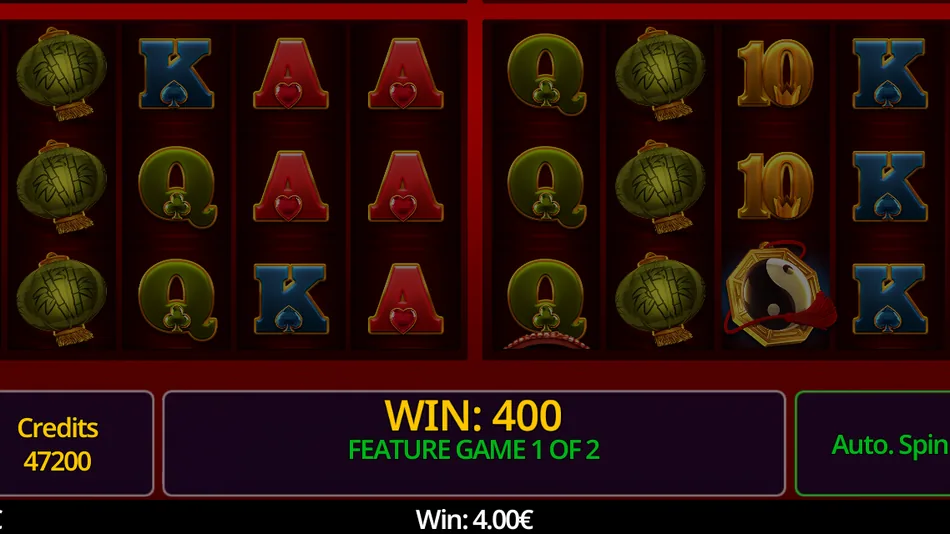 Quad Spins set counter showing remaining rounds in Fortune Doors